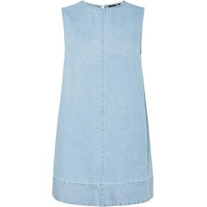 PIECES Pcflora Sl Mini Denim Dress Noos, Ljusblå denim, XL PIECES Pcflora Sl Mini Denim Dress Noos, Ljusblå denim, XL