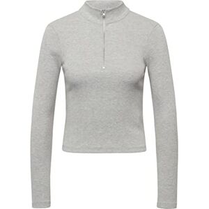 Mavi T-shirt med dragkedja för kvinnor, Gråmelange, L Mavi T-shirt med dragkedja för kvinnor, Gråmelange, L