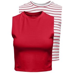 ONLY Onlchoice S/L 2-pack toppbox JRS, Äkta röd, L ONLY Onlchoice S/L 2-pack toppbox JRS, Äkta röd, L