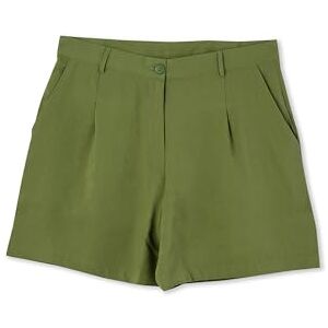 Dagi Khaki mode vävd normal hög midja gabardin-shorts benshorts, 42, kaki, 42 SE Dagi Khaki mode vävd normal hög midja gabardin-shorts benshorts, 42, kaki, 42 SE
