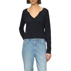 s.Oliver Långärmad tröja med henley-hals och flamgarnstruktur, marinblå, 36 s.Oliver Långärmad tröja med henley-hals och flamgarnstruktur, marinblå, 36