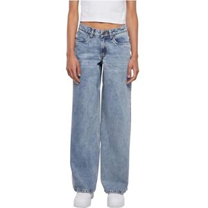 Urban Classics Dam Mid Waist Wide Denim Byxor, Bläckblå tvättad, 28 Urban Classics Dam Mid Waist Wide Denim Byxor, Bläckblå tvättad, 28