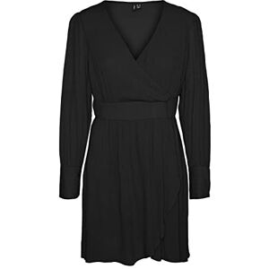 VERO MODA Vmpolliana Ls kort klänning WVN klänning, svart, XS VERO MODA Vmpolliana Ls kort klänning WVN klänning, svart, XS