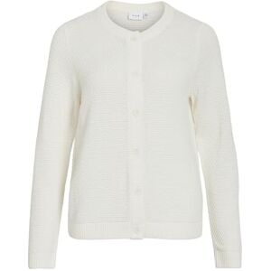 Vila Vidalo O-Neck L/S stickad kofta – Noos, vit alysum, S Vila Vidalo O-Neck L/S stickad kofta – Noos, vit alysum, S