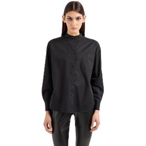 Giorgio Armani dam bomull, logotyp patch tröja, svart, S Giorgio Armani dam bomull, logotyp patch tröja, svart, S