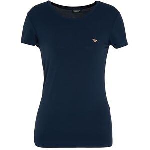 Giorgio Armani Kvinnors Essential Studs Crew Neck T-Shirt Blå S Normal FIT, BLÅ, S Giorgio Armani Kvinnors Essential Studs Crew Neck T-Shirt Blå S Normal FIT, BLÅ, S