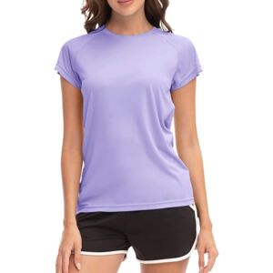 MEETWEE Badtröjor för kvinnor, kortärmad t-shirt, atletisk vardaglig topp, snabbtorkande, UPF 50+ löpning, surfning, träning, yoga, sol t-skjortor, Lila rosa lila, XL MEETWEE Badtröjor för kvinnor, kortärmad t-shirt, atletisk vardaglig topp, snabbtorkande, UPF 50+ löpning, surfning, träning, yoga, sol t-skjortor, Lila rosa lila, XL