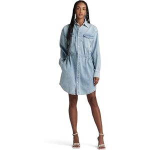 G-STAR RAW avslappnad dragsko denim klänning, Blå (Sun Faded Blue Mist D24353-d252-g342), L G-STAR RAW avslappnad dragsko denim klänning, Blå (Sun Faded Blue Mist D24353-d252-g342), L