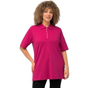 Ulla Popken Pikétröja, sammetsknapp, vanlig, halv ärm T-shirt dam, Rosa Fuchsia, 46-48 Ulla Popken Pikétröja, sammetsknapp, vanlig, halv ärm T-shirt dam, Rosa Fuchsia, 46-48