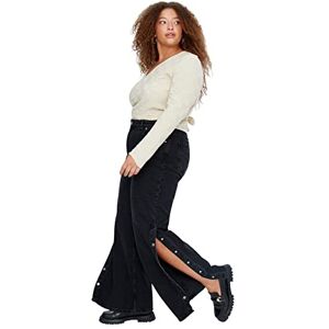 Trendyol dam rak hög midja plus size jeans, antracit, 52/L Trendyol dam rak hög midja plus size jeans, antracit, 52/L
