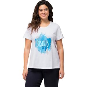Ulla Popken T-shirt med tryck på framsidan i de blå tonerna, klassisk 829290, snövit, 48/50 FR dam, Snövit, 46/48 Ulla Popken T-shirt med tryck på framsidan i de blå tonerna, klassisk 829290, snövit, 48/50 FR dam, Snövit, 46/48