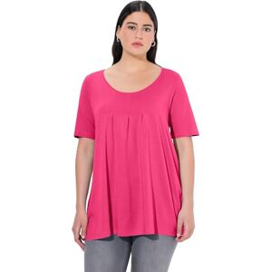 Ulla Popken dam, dekorveck, A-linje, rund hals, halvärmad, modal T-shirt, magentapink, 42-44 Ulla Popken dam, dekorveck, A-linje, rund hals, halvärmad, modal T-shirt, magentapink, 42-44