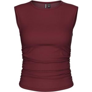 PIECES Pcmadison Sl Ruching Top JRS Noos Bc, tawny port, M PIECES Pcmadison Sl Ruching Top JRS Noos Bc, tawny port, M
