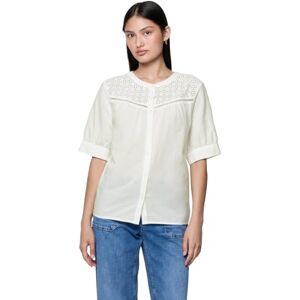Street One Studio kortärmad blus med broderi off white 40, Vit, 40 Street One Studio kortärmad blus med broderi off white 40, Vit, 40