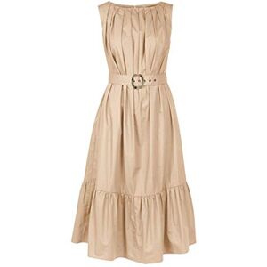 APART Fashion APART, lätt midi sommarklänning gjord av halvtransparent blombrännare med kontrasterande kanter, färgton: krämsvart, Beige, 46 SE APART Fashion APART, lätt midi sommarklänning gjord av halvtransparent blombrännare med kontrasterande kanter, färgton: krämsvart, Beige, 46 SE
