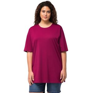 Ulla Popken dam V-ringad, kortärmad T-shirt, Magnolia röd, 66 SE/68 SE Ulla Popken dam V-ringad, kortärmad T-shirt, Magnolia röd, 66 SE/68 SE