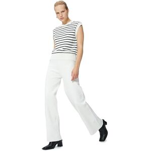 Koton Women Medium Rise Wide Leg Leggings, Ecru (010), M Koton Women Medium Rise Wide Leg Leggings, Ecru (010), M