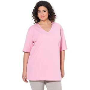 Ulla Popken damer stora storlekar överdimensionerade plus size t-shirt, V-hals, avslappnad, halvärm, ROSA, 42-44 Ulla Popken damer stora storlekar överdimensionerade plus size t-shirt, V-hals, avslappnad, halvärm, ROSA, 42-44