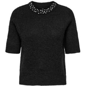 ONLY Onlrina Life Ss strass O-hals KNT, svart, M ONLY Onlrina Life Ss strass O-hals KNT, svart, M