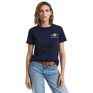 GANT Reg Archive Shield Ss T-shirt för kvinnor, Kvällsblå, M GANT Reg Archive Shield Ss T-shirt för kvinnor, Kvällsblå, M