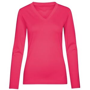 Trigema långärmad tröja med V-ringning, Korall, XL Trigema långärmad tröja med V-ringning, Korall, XL