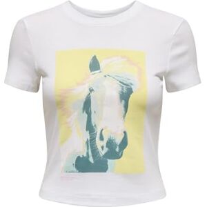 ONLY Onlpenny S/S Animal Top Box JRS, Ljus vit, XS ONLY Onlpenny S/S Animal Top Box JRS, Ljus vit, XS