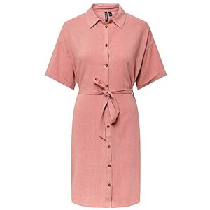 PIECES 5715367304450 Dam PCVINSTY SS Shirt TIE Dress NOOS klänning, wooros, XS, Träros, XS PIECES 5715367304450 Dam PCVINSTY SS Shirt TIE Dress NOOS klänning, wooros, XS, Träros, XS