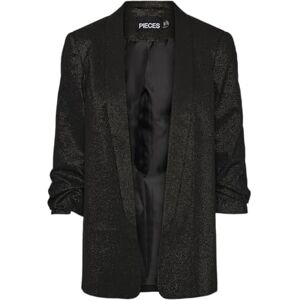 PIECES Pcbosella 3/4 Glitter Blazer Noos, svart, XL PIECES Pcbosella 3/4 Glitter Blazer Noos, svart, XL