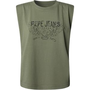 Pepe Jeans dam Bertha t-shirt, grön (Khaki Green), L, Grön (Khaki-grön), L Pepe Jeans dam Bertha t-shirt, grön (Khaki Green), L, Grön (Khaki-grön), L