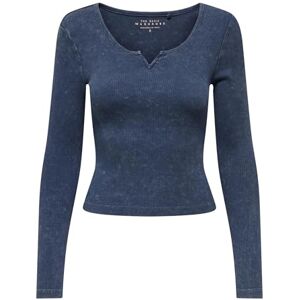 ONLY ONLVALERIE Life L/S V-Cut TOP JRS, Vintage Indigo, M ONLY ONLVALERIE Life L/S V-Cut TOP JRS, Vintage Indigo, M