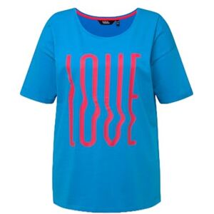 Ulla Popken Ulla popkar, kvinnor, stora storlekar, t-shirt med bokstavstryck, oversize Dori, Safirblått, 46-48 Ulla Popken Ulla popkar, kvinnor, stora storlekar, t-shirt med bokstavstryck, oversize Dori, Safirblått, 46-48