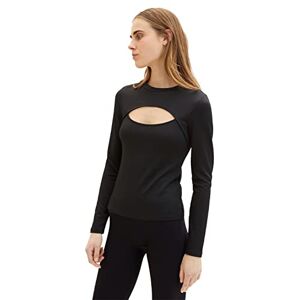 TOM TAILOR Denim Damer Långärmad T-shirt 1035376, 14482 Deep Black, M TOM TAILOR Denim Damer Långärmad T-shirt 1035376, 14482 Deep Black, M