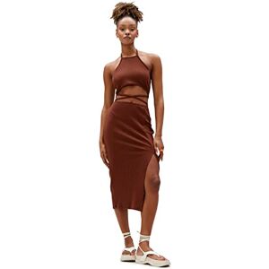 Koton dam midi cut out detalj hållare neck slit klänning, Brun (512), M Koton dam midi cut out detalj hållare neck slit klänning, Brun (512), M