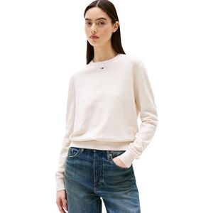 Tommy Jeans TJW Essential Crew tröja EXT DW0DW20159 pullover tröja, beige (havregryn HTR), XXL, Beige (havregrynsgryn), XXL Tommy Jeans TJW Essential Crew tröja EXT DW0DW20159 pullover tröja, beige (havregryn HTR), XXL, Beige (havregrynsgryn), XXL