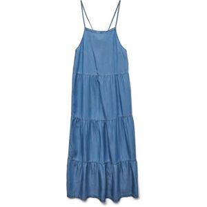 VERO MODA Vmfleur Sl 7/8 lager Dress Ga, Mellanblå denim, S VERO MODA Vmfleur Sl 7/8 lager Dress Ga, Mellanblå denim, S
