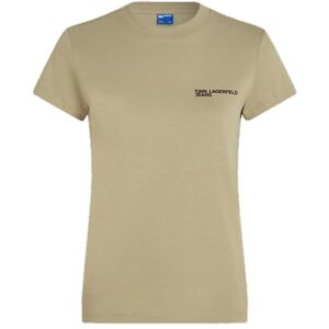 KARL LAGERFELD JEANS , kvinnor, smal kortärmad Essential Logo te, smal passform, twill, L, Beige, L KARL LAGERFELD JEANS , kvinnor, smal kortärmad Essential Logo te, smal passform, twill, L, Beige, L