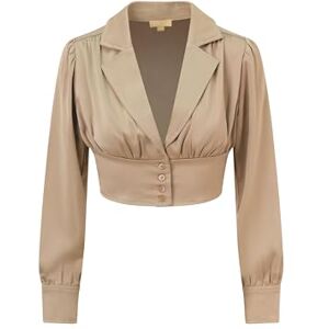 BALOU Dam beskuren skjorta blus, BEIgE, 38 BALOU Dam beskuren skjorta blus, BEIgE, 38