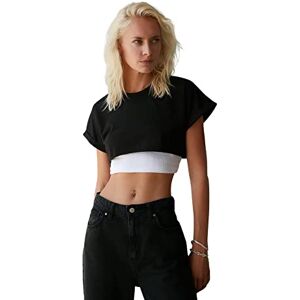 Trendyol 100% bomull T-shirt – svart – snitt, svart, M Trendyol 100% bomull T-shirt – svart – snitt, svart, M