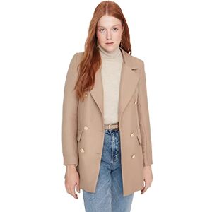 Trendyol Damkrage med slag vanliga vanliga jackor och västar kappa, minkfärg, 38, Mink-färg Trendyol Damkrage med slag vanliga vanliga jackor och västar kappa, minkfärg, 38, Mink-färg