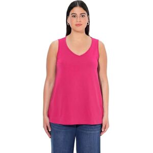 Ulla Popken damtopp, V-hals, klassisk, ärmlös t-shirt, magentapink, 46-48 Ulla Popken damtopp, V-hals, klassisk, ärmlös t-shirt, magentapink, 46-48