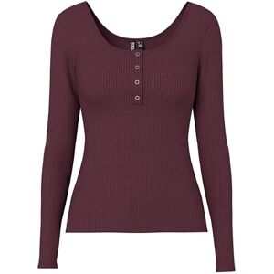 PIECES Pckitte Ls Top Noos Bc, Vinröd, S PIECES Pckitte Ls Top Noos Bc, Vinröd, S