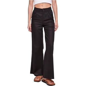 Urban Classics Damer High Linen Mixed Wide Leg Byxor Dam, Svart, 28 Urban Classics Damer High Linen Mixed Wide Leg Byxor Dam, Svart, 28
