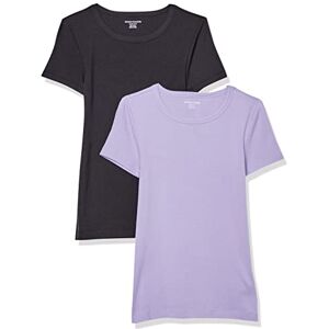 Amazon Essentials Women's Kortärmad T-shirt med rund hals smal passform, Pack of 2, Lavendel/Svart, M Amazon Essentials Women's Kortärmad T-shirt med rund hals smal passform, Pack of 2, Lavendel/Svart, M