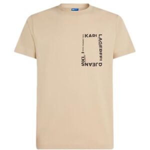 KARL LAGERFELD JEANS , män, smala korta ärmar ram logotyp te, smal passform, kort kaki, M KARL LAGERFELD JEANS , män, smala korta ärmar ram logotyp te, smal passform, kort kaki, M