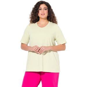 Ulla Popken damer stora storlekar överdimensionerade plus size t-shirt, a-linje, V-hals, halvärm, pistazie, 46-48 Ulla Popken damer stora storlekar överdimensionerade plus size t-shirt, a-linje, V-hals, halvärm, pistazie, 46-48