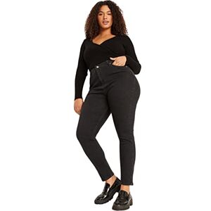Trendyol Kvinnor plus storlek hög midja smal passform plusstorlek jeans, antracit, 48, Antracit Trendyol Kvinnor plus storlek hög midja smal passform plusstorlek jeans, antracit, 48, Antracit