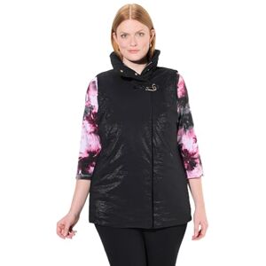 Ulla Popken damer stora storlekar överdimensionerade plus size väst, smyckeslås, ståkrage, komplett foder, svart, 46-48 Ulla Popken damer stora storlekar överdimensionerade plus size väst, smyckeslås, ståkrage, komplett foder, svart, 46-48