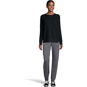 Hanes Luxe Collection fleece raglanärm damtröja, svart, medium Hanes Luxe Collection fleece raglanärm damtröja, svart, medium