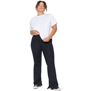 Trendyol Kvinnor hög midja breda ben plus storlek byxor, marinblå, 3XL, marinblå, 3XL Trendyol Kvinnor hög midja breda ben plus storlek byxor, marinblå, 3XL, marinblå, 3XL