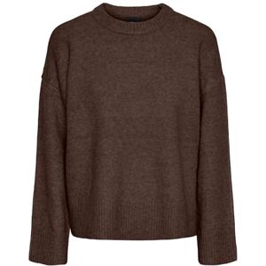 PIECES Pcana Ls O-Neck Knit Pwp Bc, Het fudge, XS PIECES Pcana Ls O-Neck Knit Pwp Bc, Het fudge, XS